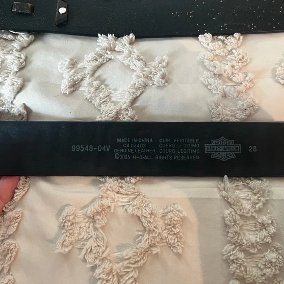 Two Harley-Davidson Black Belts with Silver Accents - Picture 6 of 6